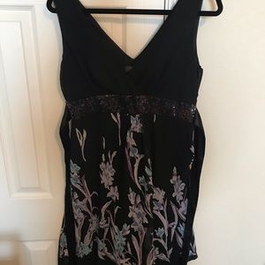 Black dress with floral detail